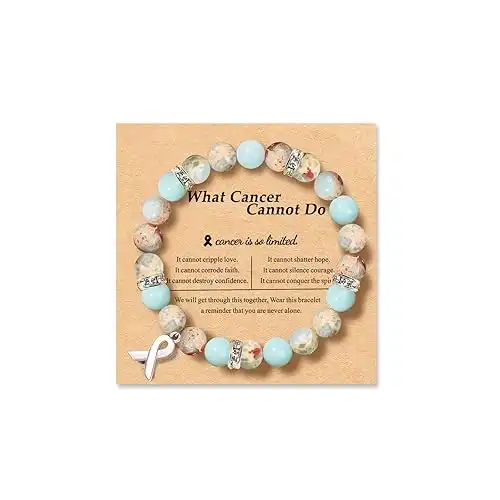 Cancer Care Gifts for women,Natural Stone Healing Crystal Bracelets Encouragement Gifts for Women Man Girls Best Friend Sister