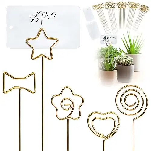 Waterproof Plant Label Stakes for Indoor Small Plants with Marker Pen, 25 Pcs Garden Markers Label Stakes, Small Plant Tags for Potted Plants, Seed, Flowers