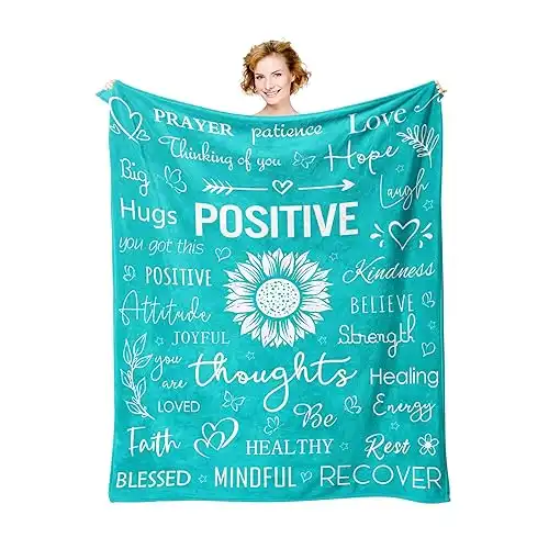 Get Well Soon Gifts for Women/Men, Inspirational/Relaxation Gifts for Women Blanket 60 X50 , Sympathy Gifts, Sunflower/Feel Better/Surgery Recovery Gifts for Women, Cancer Patients Must Have