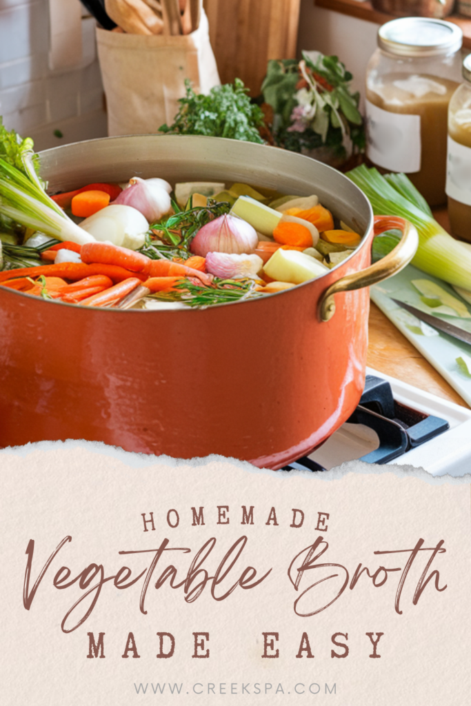 Discover the secrets to a rich and flavorful homemade vegetable broth using simple ingredients. Perfect for meal prep and healthy cooking.