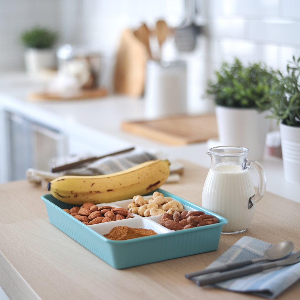 Banana Nut Porridge Ingredients for a warming, hearty breakfast porridge, made with nuts, coconut milk, bananas and warming spices.