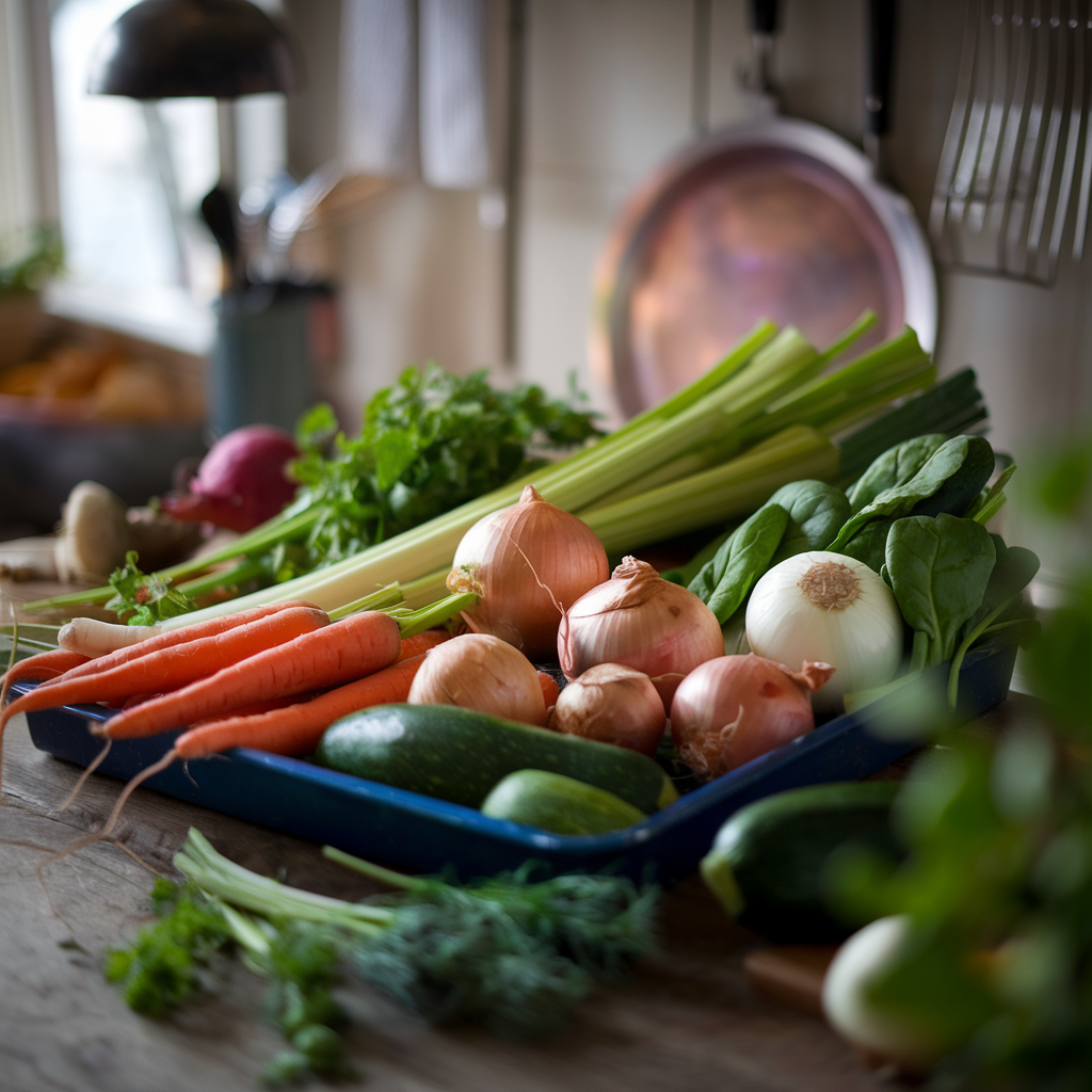 Discover the secrets to a rich and flavorful homemade vegetable broth using simple ingredients. Perfect for meal prep and healthy cooking.