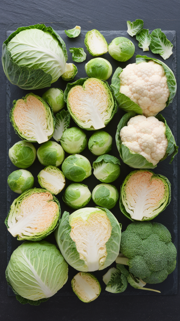 Cruciferous vegetables in season in winter.