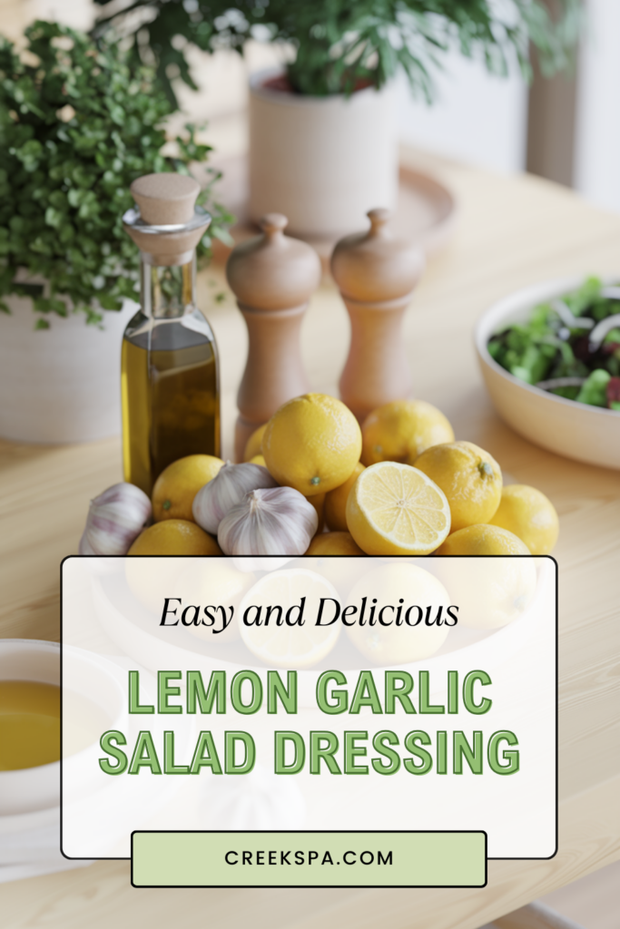 Lemon Garlic Salad Dressing A delightfully fresh and tangy salad dressing to add a burst of flavor to your salad.